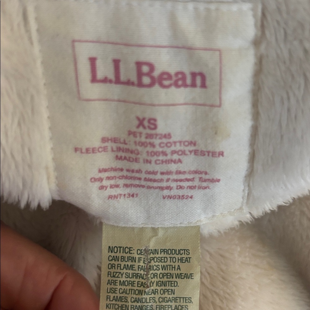 L.L. Bean Scotch Plaid Flannel Shacket Sherpa-Lined XS Green Navy Button Up Cozy - Picture 5 of 6